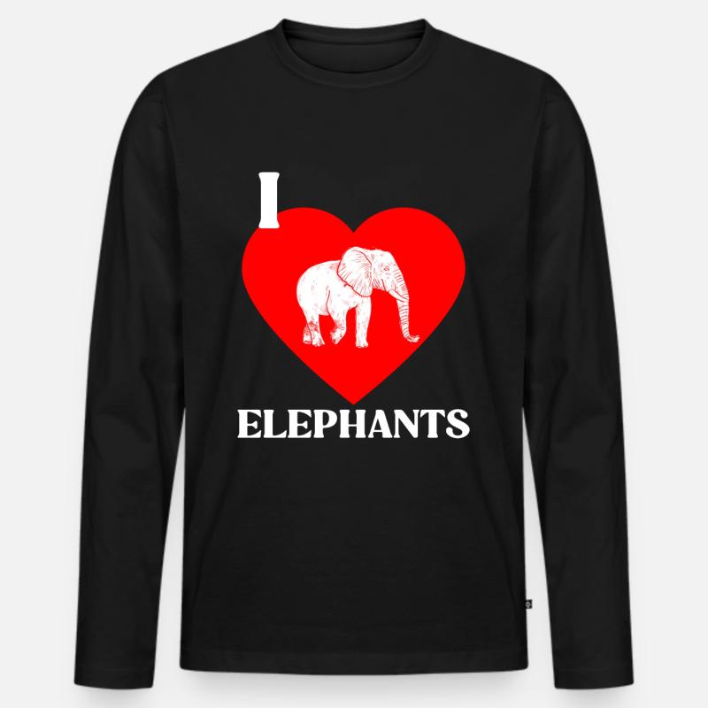 Elefant - Männer Premium Bio Langarmshirt - Schwarz