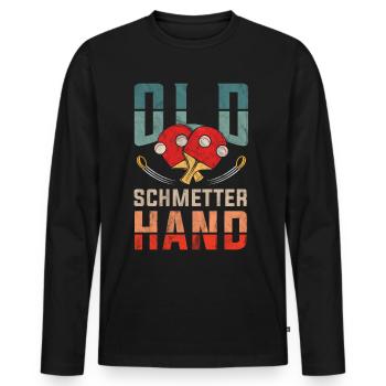 Table Tennis Table Tennis Player Gift Ping Pong - Men's Premium Organic Long Sleeve Shirt - black - Front - Nico (187cm)