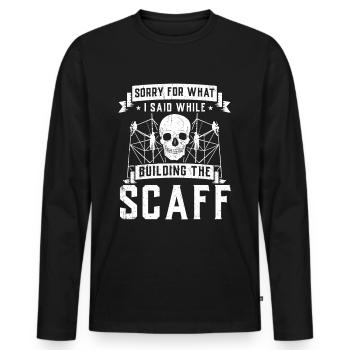 Constructeurs d’échafaudages - T-shirt manches longues Premium bio Homme - noir - Devant - Nico (187cm)