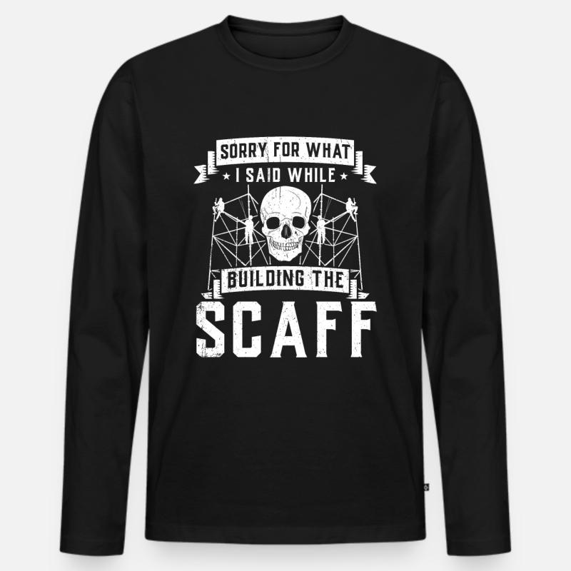 Gerüstbauer - Männer Premium Bio Langarmshirt - Schwarz