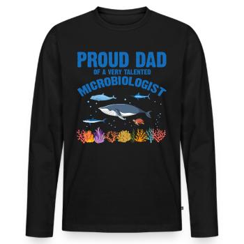 Proud Dad Microbiology Biology Biologist Sea - Men's Premium Organic Long Sleeve Shirt - black - Front - Nico (187cm)