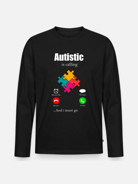 Autismus Geschenk Autist Asperger ADHS Autism - Männer Premium Bio Langarmshirt - Schwarz