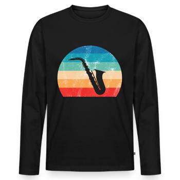 Jazz Tshirt - Men's Premium Organic Long Sleeve Shirt - black - Front - Nico (187cm)