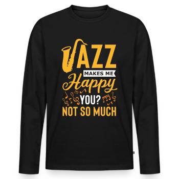Jazz - T-shirt manches longues Premium bio Homme - noir - Devant - Nico (187cm)