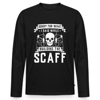 Constructeurs d’échafaudages - T-shirt manches longues Premium bio Homme - noir - Devant - Nico (187cm)