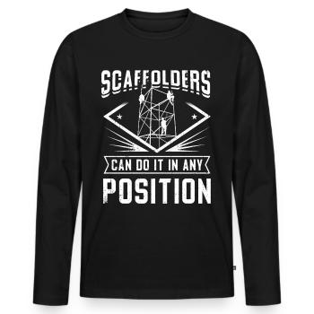 Constructeurs d’échafaudages - T-shirt manches longues Premium bio Homme - noir - Devant - Nico (187cm)