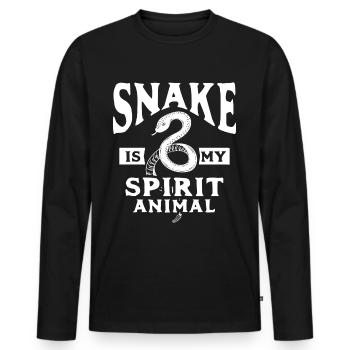 Serpent Cadeau Animal Reptile Cobra Python Boa - T-shirt manches longues Premium bio Homme - noir - Devant - Nico (187cm)