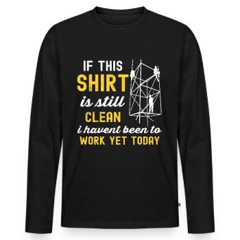 Constructeurs d’échafaudages - T-shirt manches longues Premium bio Homme - noir - Devant - Nico (187cm)