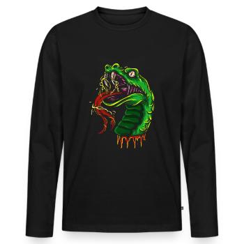 Schlange Geschenk Tier Reptil Cobra Python Boa - Männer Premium Bio Langarmshirt - Schwarz - Vorne - Nico (187cm)