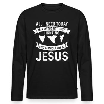 Fossil Archaeology Design Fossils Fossil Hunters - Men's Premium Organic Long Sleeve Shirt - black - Front - Nico (187cm)