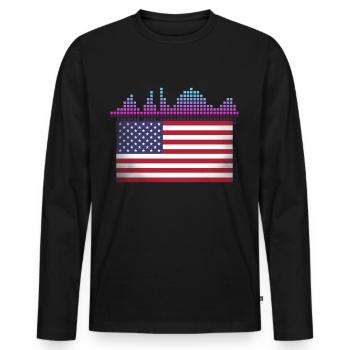 DJ - Männer Premium Bio Langarmshirt - Schwarz - Vorne - Nico (187cm)