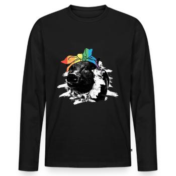 Tshirt autistique Autimus Cadeau Asperger Enfants - T-shirt manches longues Premium bio Homme - noir - Devant - Nico (187cm)