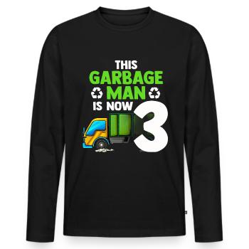 Müllmann Geschenk Müll Müllabfuhr Abfall Beruf - Männer Premium Bio Langarmshirt - Schwarz - Vorne - Nico (187cm)