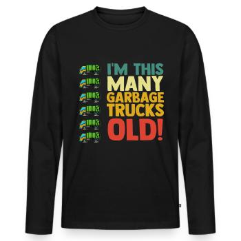 Camion à ordures Poubelles Déchets Déchets - T-shirt manches longues Premium bio Homme - noir - Devant - Nico (187cm)