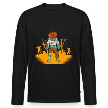 Halloween Gift Killer Skeleton Killer Horreur - T-shirt manches longues Premium bio Homme - noir - Devant - Nico (187cm)