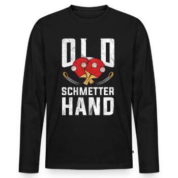 Table Tennis Table Tennis Player Gift Ping Pong - Men's Premium Organic Long Sleeve Shirt - black - Front - Nico (187cm)