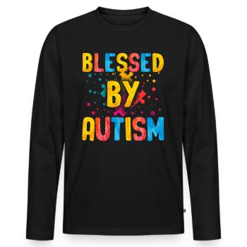 Tshirt autistique Autimus Cadeau Asperger Enfants - T-shirt manches longues Premium bio Homme - noir - Devant - Nico (187cm)