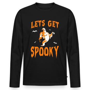 Halloween Costume Ghost Monster Spooky Skull Zombie - Men's Premium Organic Long Sleeve Shirt - black - Front - Nico (187cm)
