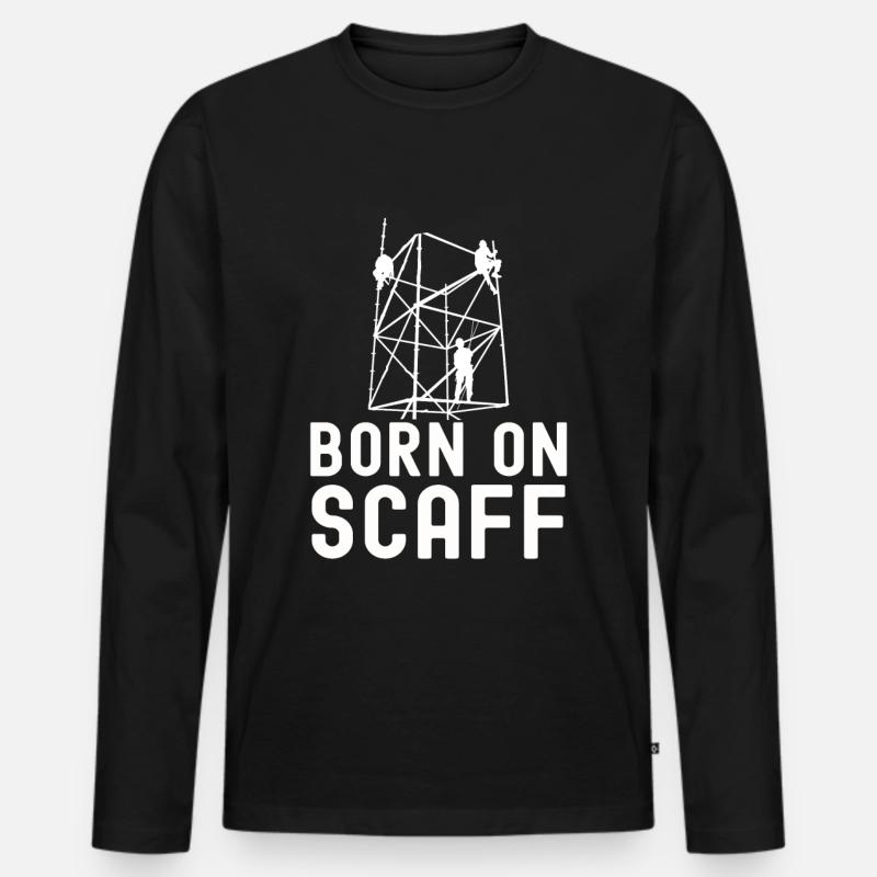 Gerüstbauer Tshirt - Männer Premium Bio Langarmshirt - Schwarz