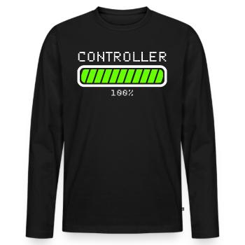 Controller Controlling Beruf - Männer Premium Bio Langarmshirt - Schwarz - Vorne - Nico (187cm)