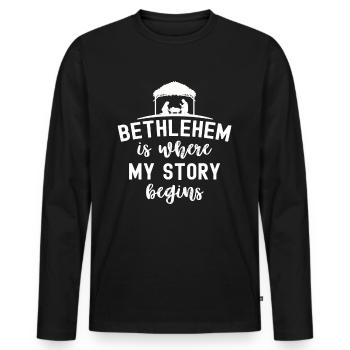 Christentum - Männer Premium Bio Langarmshirt - Schwarz - Vorne - Nico (187cm)