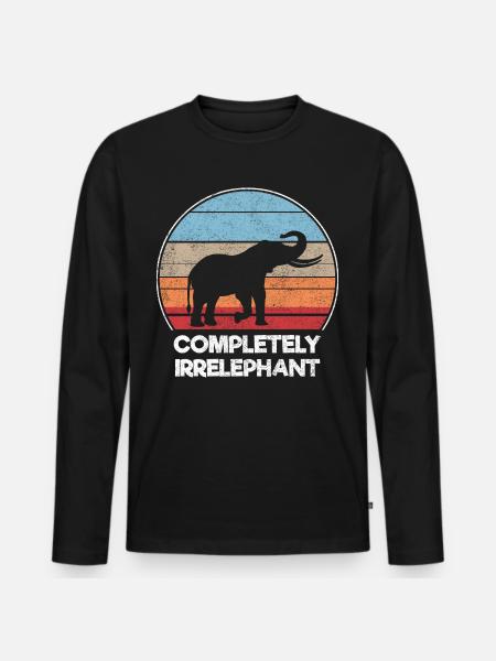 Volledig Irrelephant Volledig Irrelevante Olifant - Mannen Premium Bio shirt met lange mouwen - zwart