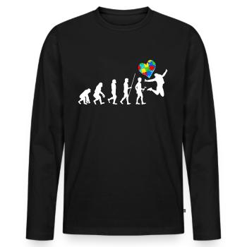 Autismus Geschenk Autist Asperger ADHS Autism - Männer Premium Bio Langarmshirt - Schwarz - Vorne - Nico (187cm)