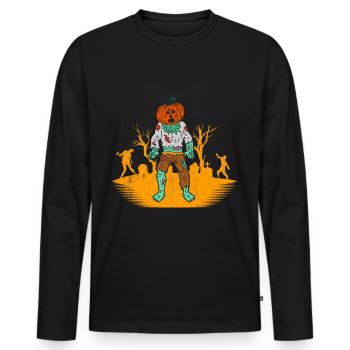 Halloween Gift Killer Skeleton Killer Horreur - T-shirt manches longues Premium bio Homme - noir - Devant - Nico (187cm)