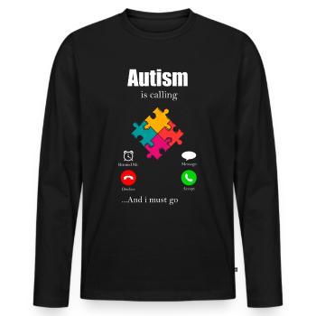 Autismus Geschenk Autist Asperger ADHS Autism - Männer Premium Bio Langarmshirt - Schwarz - Vorne - Nico (187cm)