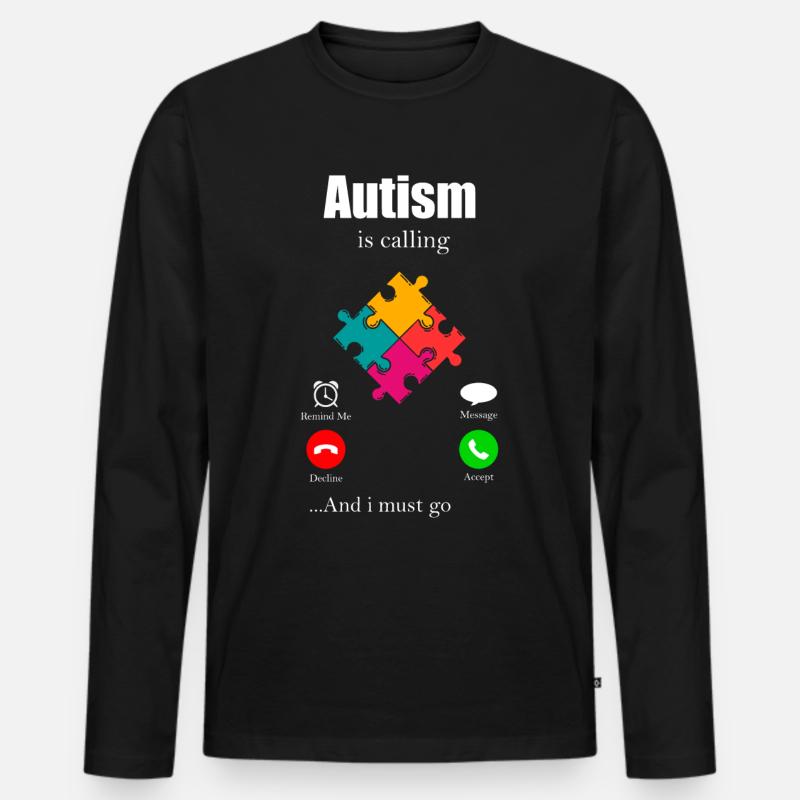 Autismus Geschenk Autist Asperger ADHS Autism - Männer Premium Bio Langarmshirt - Schwarz