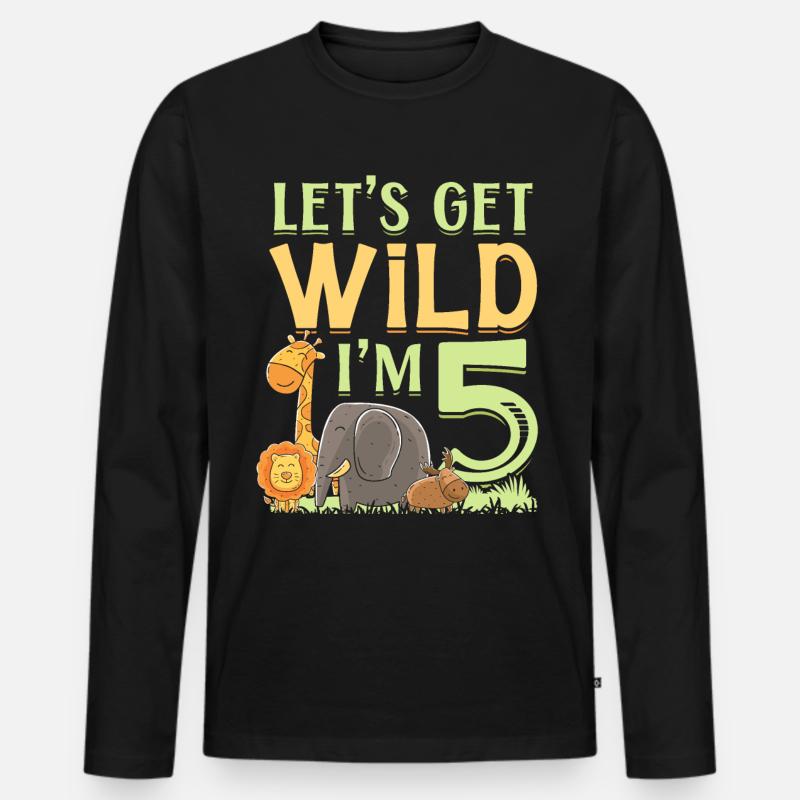 Elefant - Männer Premium Bio Langarmshirt - Schwarz