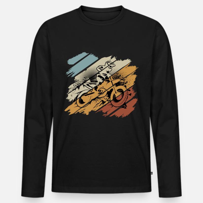 Motocross - Männer Premium Bio Langarmshirt - Schwarz