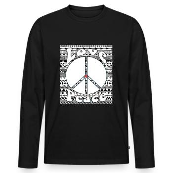 Hippie - T-shirt manches longues Premium bio Homme - noir - Devant - Nico (187cm)