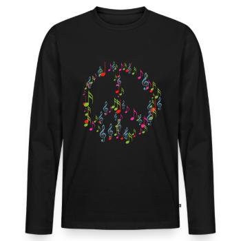 Hippy - Men's Premium Organic Long Sleeve Shirt - black - Front - Nico (187cm)