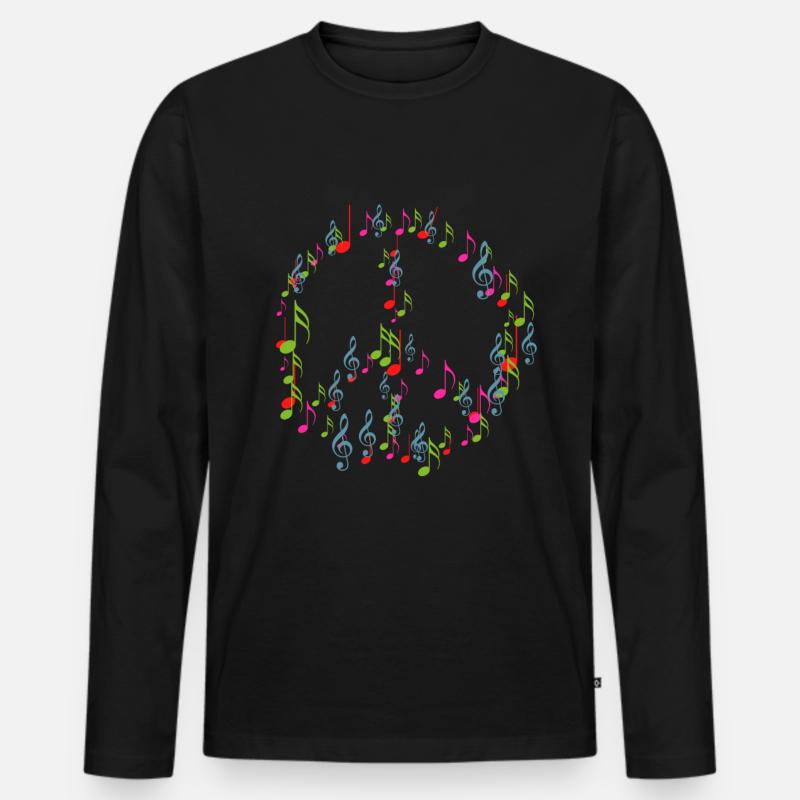 Hippie - Männer Premium Bio Langarmshirt - Schwarz