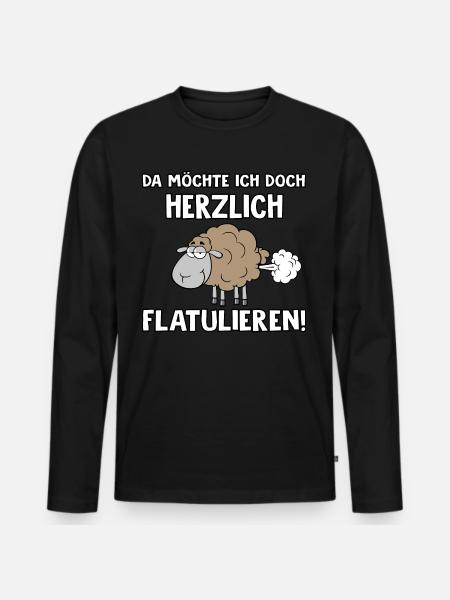Herzlich flatulieren - Männer Premium Bio Langarmshirt - Schwarz