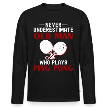 Joueur de tennis de table cadeau ping-pong tennis de table - T-shirt manches longues Premium bio Homme - noir - Devant - Nico (187cm)