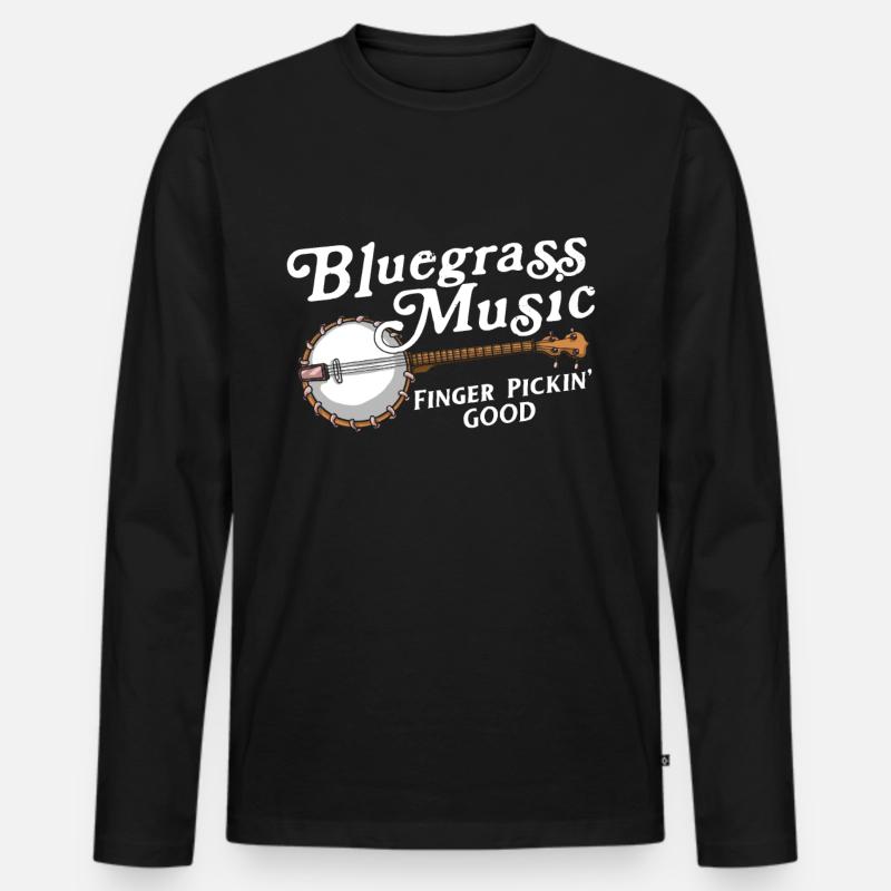 Banjo - Männer Premium Bio Langarmshirt - Schwarz