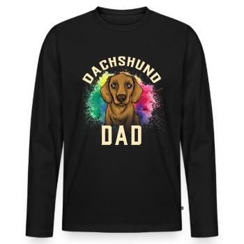 Dachshund Geschenk Dixie Wiener Doxie Dackel - Männer Premium Bio Langarmshirt - Schwarz - Vorne - Nico (187cm)