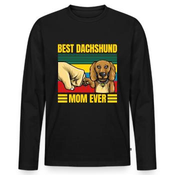 Dachshund Gift Dixie Viennese Doxie Dachshund - Men's Premium Organic Long Sleeve Shirt - black - Front - Nico (187cm)