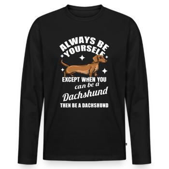 Dachshund Geschenk Dixie Wiener Doxie Dackel - Männer Premium Bio Langarmshirt - Schwarz - Vorne - Nico (187cm)