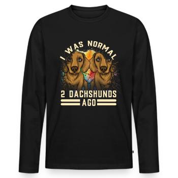 Dachshund Geschenk Dixie Wiener Doxie Dackel - Männer Premium Bio Langarmshirt - Schwarz - Vorne - Nico (187cm)