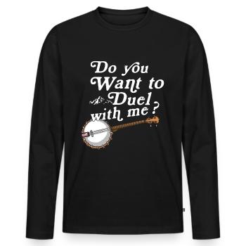 Banjo - Men's Premium Organic Long Sleeve Shirt - black - Front - Nico (187cm)