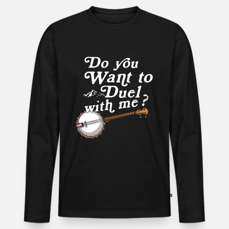 Banjo - Männer Premium Bio Langarmshirt - Schwarz