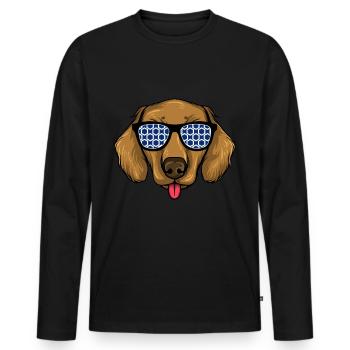 Dachshund Gift Dixie Viennese Doxie Dachshund - Men's Premium Organic Long Sleeve Shirt - black - Front - Nico (187cm)