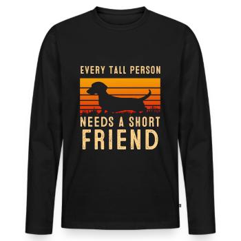 Dachshund Geschenk Dixie Wiener Doxie Dackel - Männer Premium Bio Langarmshirt - Schwarz - Vorne - Nico (187cm)