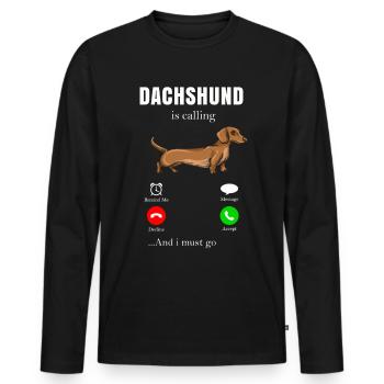 Dachshund Geschenk Dixie Wiener Doxie Dackel - Männer Premium Bio Langarmshirt - Schwarz - Vorne - Nico (187cm)