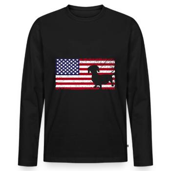 Dachshund Geschenk Dixie Wiener Doxie Dackel - Männer Premium Bio Langarmshirt - Schwarz - Vorne - Nico (187cm)