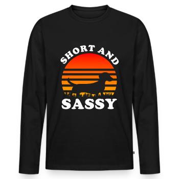 Dachshund Gift Dixie Viennese Doxie Dachshund - Men's Premium Organic Long Sleeve Shirt - black - Front - Nico (187cm)