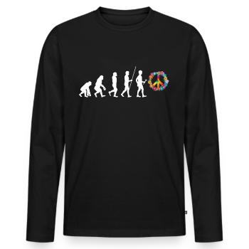 Hippie - T-shirt manches longues Premium bio Homme - noir - Devant - Nico (187cm)